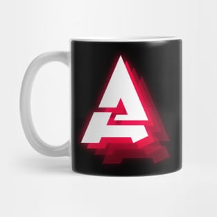 letter A text effect red neon Mug